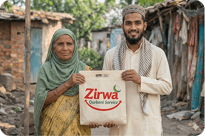 Elderly woman and young man